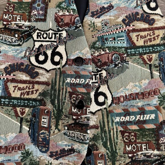 Route 66 Vest S/M Car Show Cruise Night Auto Motorcycle Biker Casual USA Unisex - Picture 6 of 9